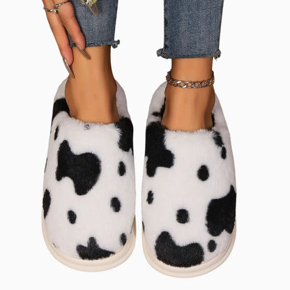 COWZY™ – Chausson vache femme | Chaleur, confort cocooning & semelle antidérapante
