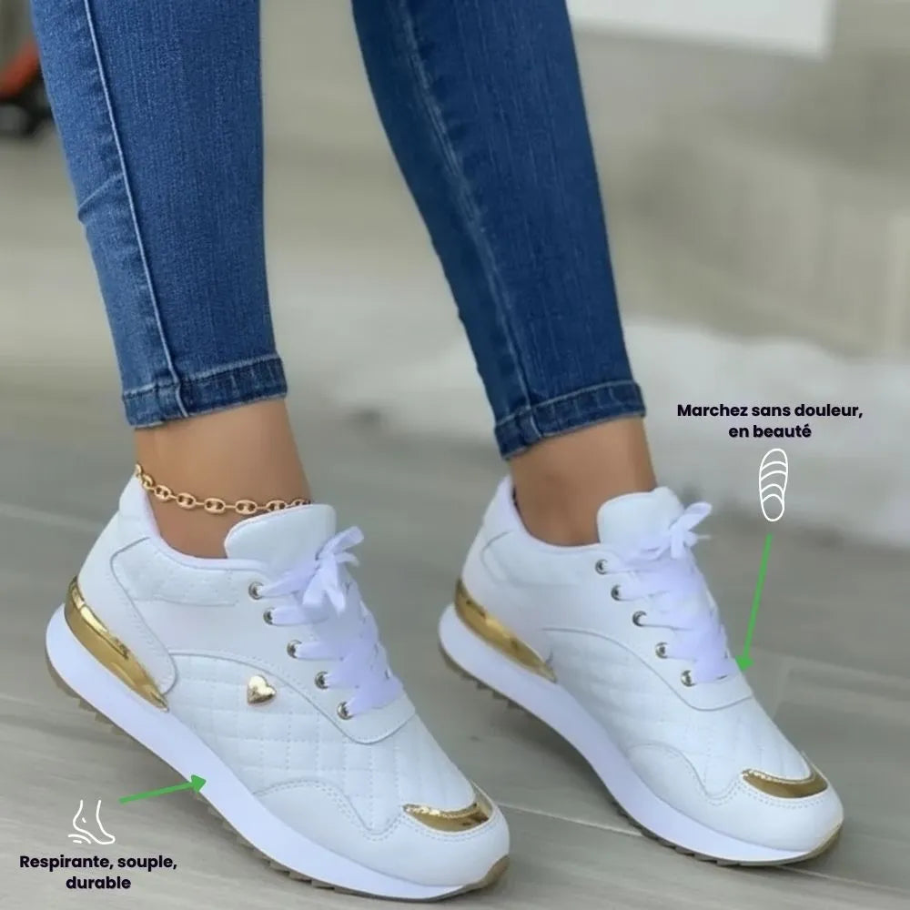 Basket Orthopédique Femme Noire – Semelle Confort & Maintien Quotidien