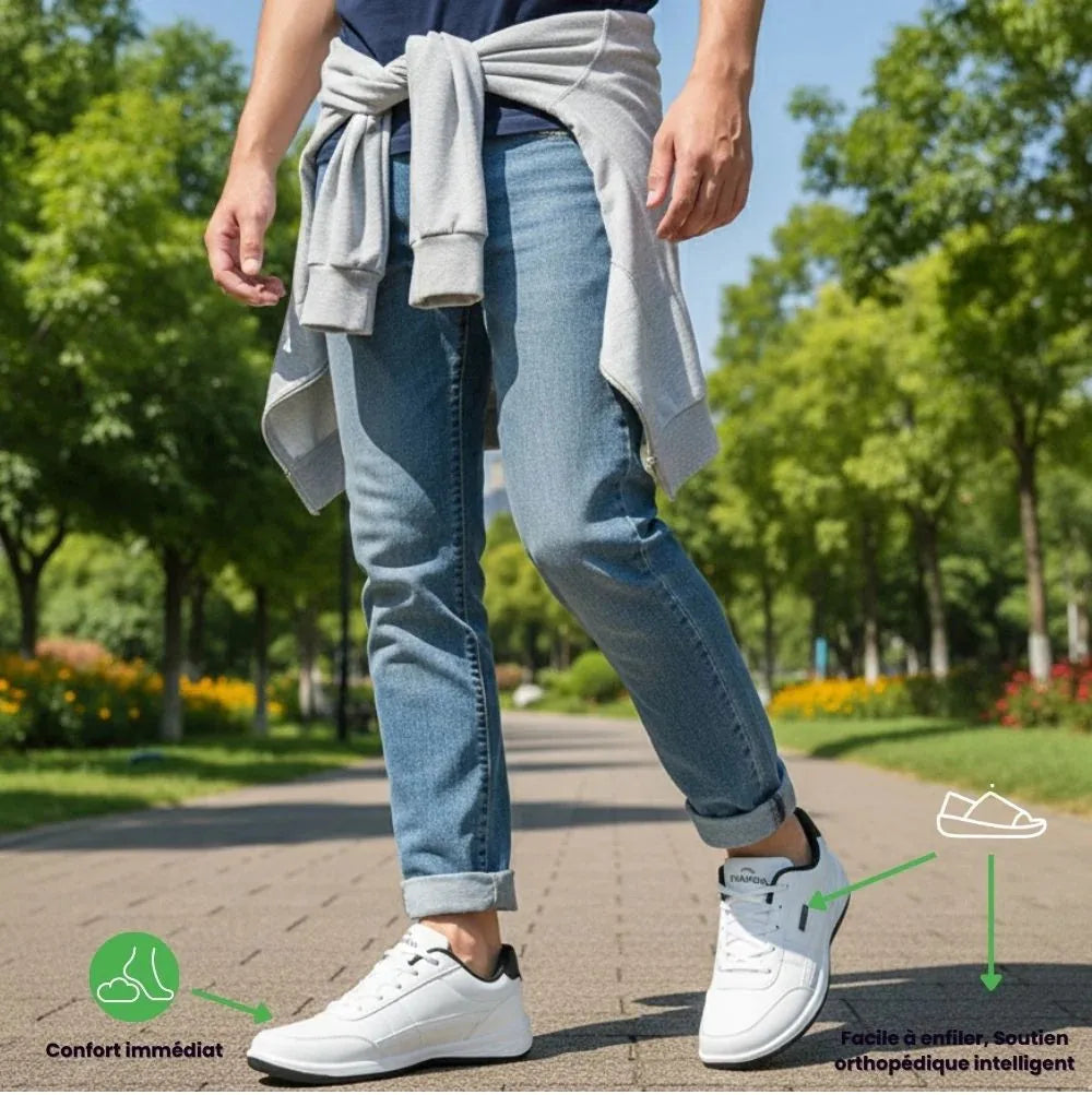 Basket Orthopédique Homme Bleu – Semelle Confort
